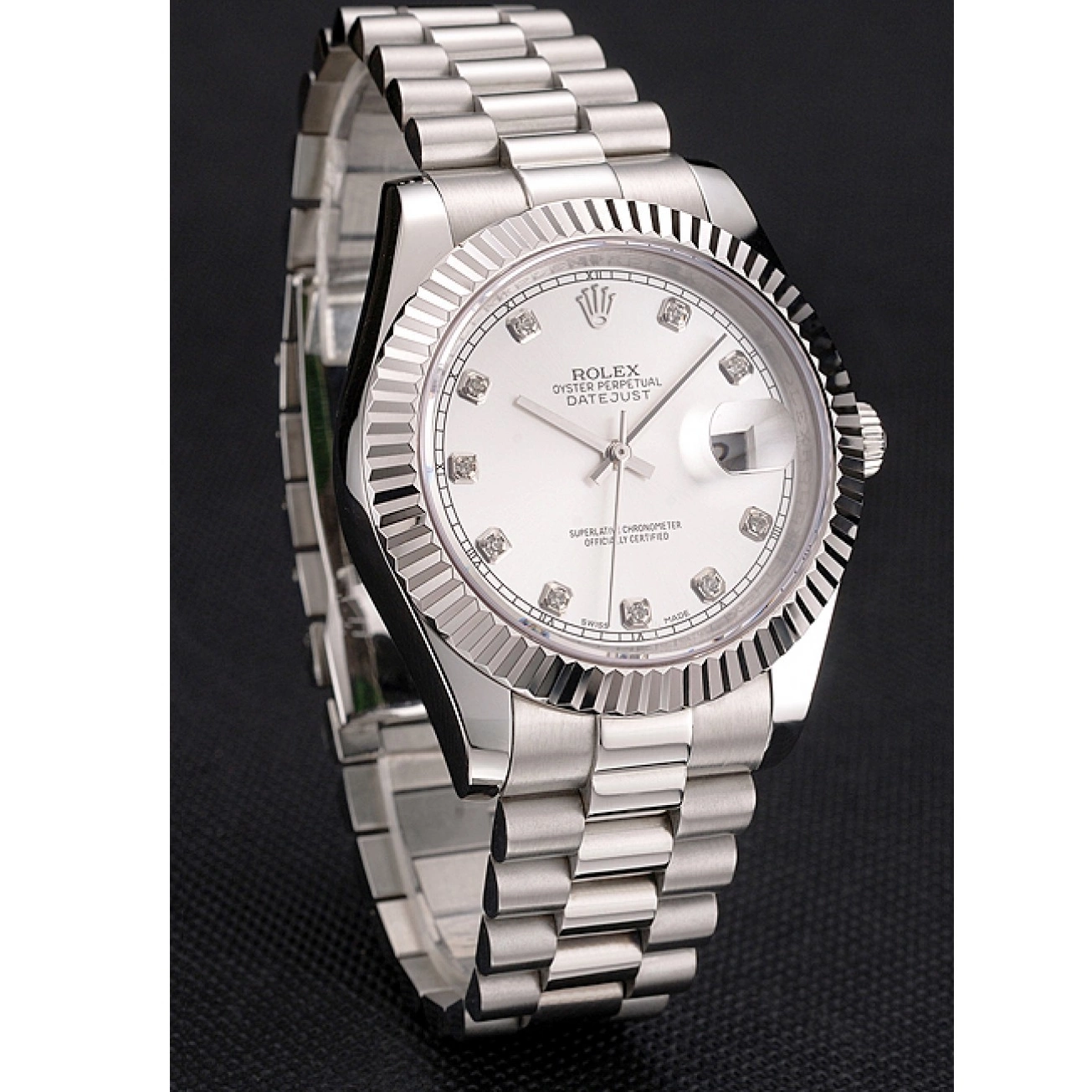 MiroTime 0731 Swiss Rolex Datejust Silver Dial Stainless Steel Case And Bracelet